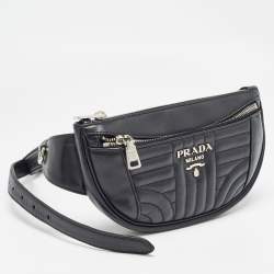 Prada Black Diagramme Leather Belt Bag