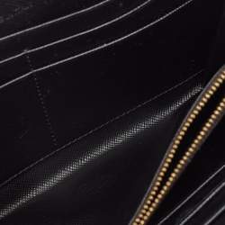 Pre Owned Prada Black Saffiano Leather Zip Around Wallet