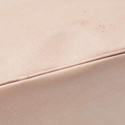 Pre Owned Prada Beige Saffiano Lux Leather Large Double Zip Tote