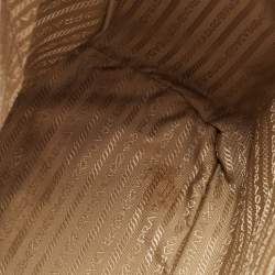 Pre Owned Prada Beige Saffiano Lux Leather Large Double Zip Tote