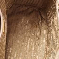 Pre Owned Prada Beige Saffiano Lux Leather Large Double Zip Tote