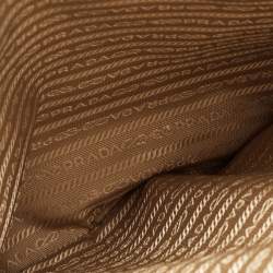 Pre Owned Prada Beige Saffiano Lux Leather Large Double Zip Tote