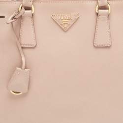 Pre Owned Prada Beige Saffiano Lux Leather Large Double Zip Tote