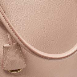 Pre Owned Prada Beige Saffiano Lux Leather Large Double Zip Tote