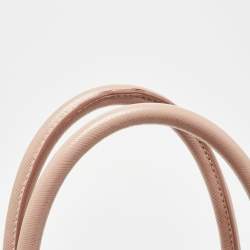 Pre Owned Prada Beige Saffiano Lux Leather Large Double Zip Tote