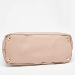 Pre Owned Prada Beige Saffiano Lux Leather Large Double Zip Tote