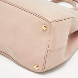 Pre Owned Prada Beige Saffiano Lux Leather Large Double Zip Tote