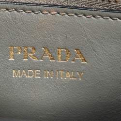 Pre Owned Prada Grey Saffiano Cuir Leather Monochrome Tote