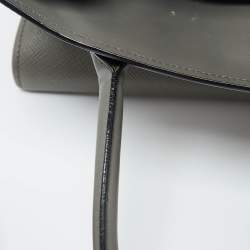 Pre Owned Prada Grey Saffiano Cuir Leather Monochrome Tote