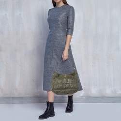 Prada Grey Gaufre Leather Hobo