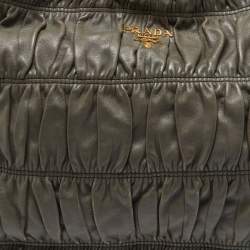 Prada Grey Gaufre Leather Hobo