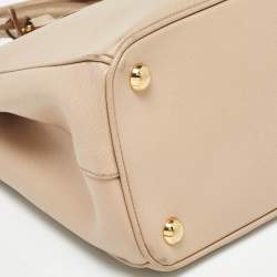 Pre Owned Prada Beige Saffiano Lux Leather Small Galleria Tote