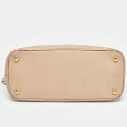 Pre Owned Prada Beige Saffiano Lux Leather Small Galleria Tote