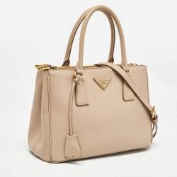 Pre Owned Prada Beige Saffiano Lux Leather Small Galleria Tote