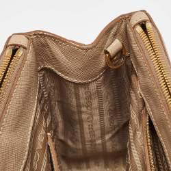 Pre Owned Prada Beige Saffiano Lux Leather Small Galleria Tote