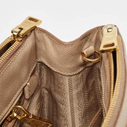 Pre Owned Prada Beige Saffiano Lux Leather Small Galleria Tote