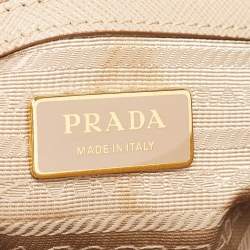 Pre Owned Prada Beige Saffiano Lux Leather Small Galleria Tote