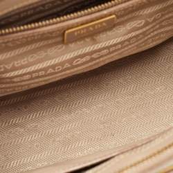 Pre Owned Prada Beige Saffiano Lux Leather Small Galleria Tote