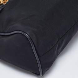 Pre Owned Prada Black Tessuto Nylon and Saffiano Leather Shoulder Bag
