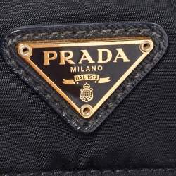 Pre Owned Prada Black Tessuto Nylon and Saffiano Leather Shoulder Bag