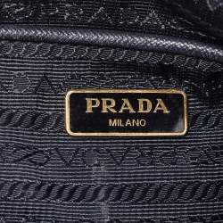 Pre Owned Prada Black Tessuto Nylon and Saffiano Leather Shoulder Bag
