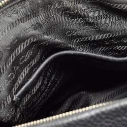 Prada Black Nylon and Leather Top Zip Satchel