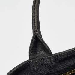 Prada Black/White Canvas Small Canapa Logo Tote