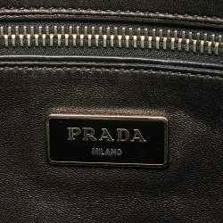 Pre Owned Prada Black Leather Twin Pocket Double Handle Tote