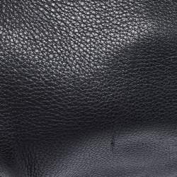 Prada Black Vitello Daino Leather Side Zip Hobo