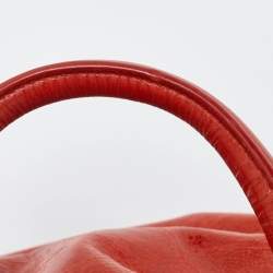 Prada Orange Vitello Shine Leather Snap Tote
