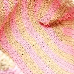 Pre Owned Prada Pink/Beige Stripe Raffia Logo Tote