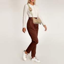 Prada Beige Saffiano Lux Leather Re-Edition 2005 Baguette Bag
