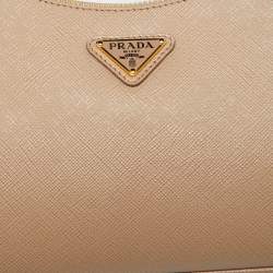 Prada Beige Saffiano Lux Leather Re-Edition 2005 Baguette Bag