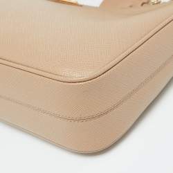 Prada Beige Saffiano Lux Leather Re-Edition 2005 Baguette Bag