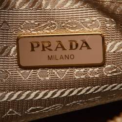 Prada Beige Saffiano Lux Leather Re-Edition 2005 Baguette Bag