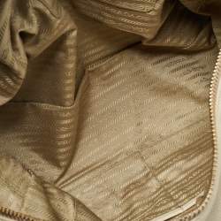 مملوكة مسبقًا Prada Off White Vitello Daino Leather Zip Bowler Bag