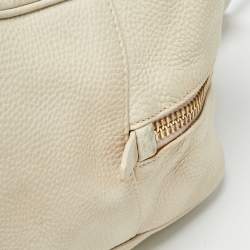 مملوكة  مسبقًا Prada Off White Vitello Daino Leather Zip Bowler Bag