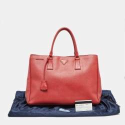 Prada Red Saffiano Lux Leather Large Galleria Tote