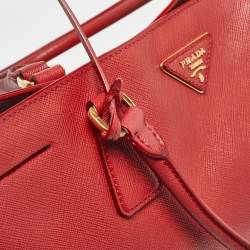 Prada Red Saffiano Lux Leather Large Galleria Tote