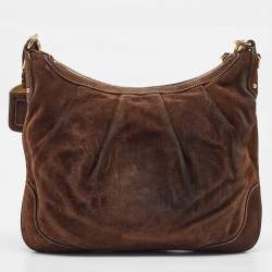Prada Brown Suede Shoulder Bag
