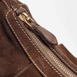 Prada Brown Suede Shoulder Bag