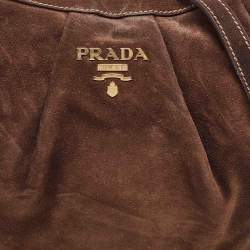 Prada Brown Suede Shoulder Bag