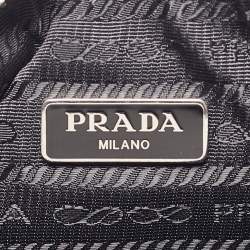 Prada Black Nylon and Saffiano Leather Re-Edition 2005 Baguette Bag