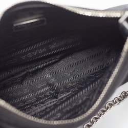 Prada Black Nylon and Saffiano Leather Re-Edition 2005 Baguette Bag