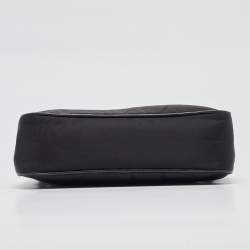 Prada Black Nylon and Saffiano Leather Re-Edition 2005 Baguette Bag
