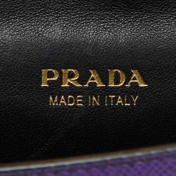 Pre Owned Prada Purple/Black Saffiano Leather Micro Astrology Celestial Cahier Crossbody Bag