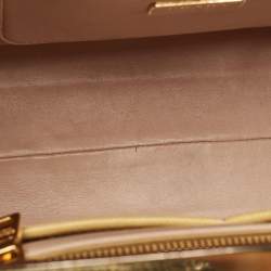 Prada Yellow Saffiano Lux Leather Pyramid Frame Satchel