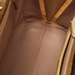 Prada Yellow Saffiano Lux Leather Pyramid Frame Satchel