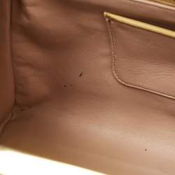 Prada Yellow Saffiano Lux Leather Pyramid Frame Satchel