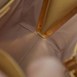 Prada Yellow Saffiano Lux Leather Pyramid Frame Satchel